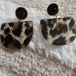 Leopard acrylic earrings